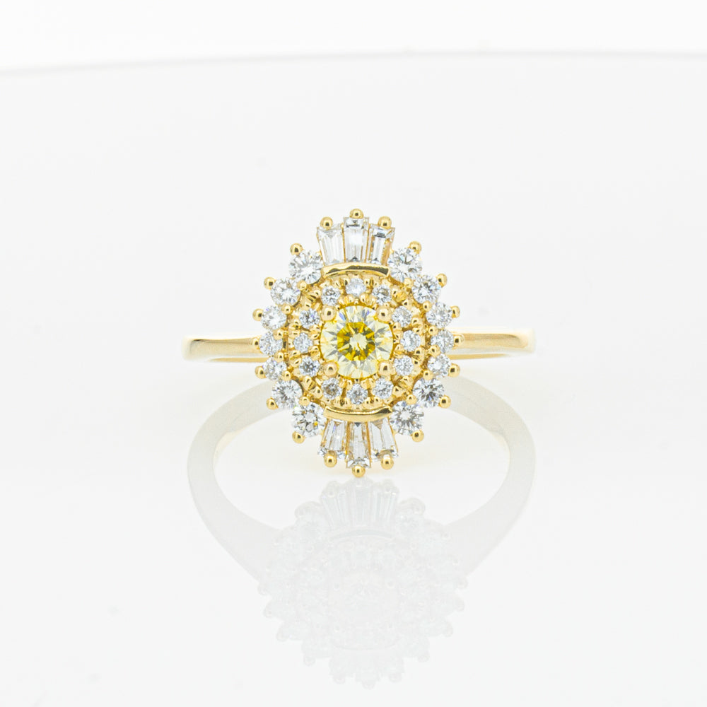 18ct Yellow Gold Yellow Diamond Ring