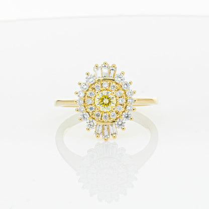 18ct Yellow Gold Yellow Diamond Ring