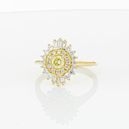 18ct Yellow Gold Yellow Diamond Ring