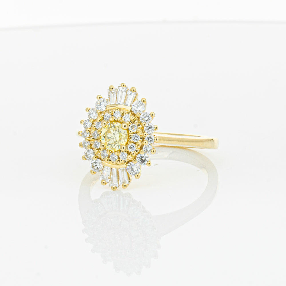 18ct Yellow Gold Yellow Diamond Ring