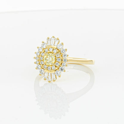 18ct Yellow Gold Yellow Diamond Ring