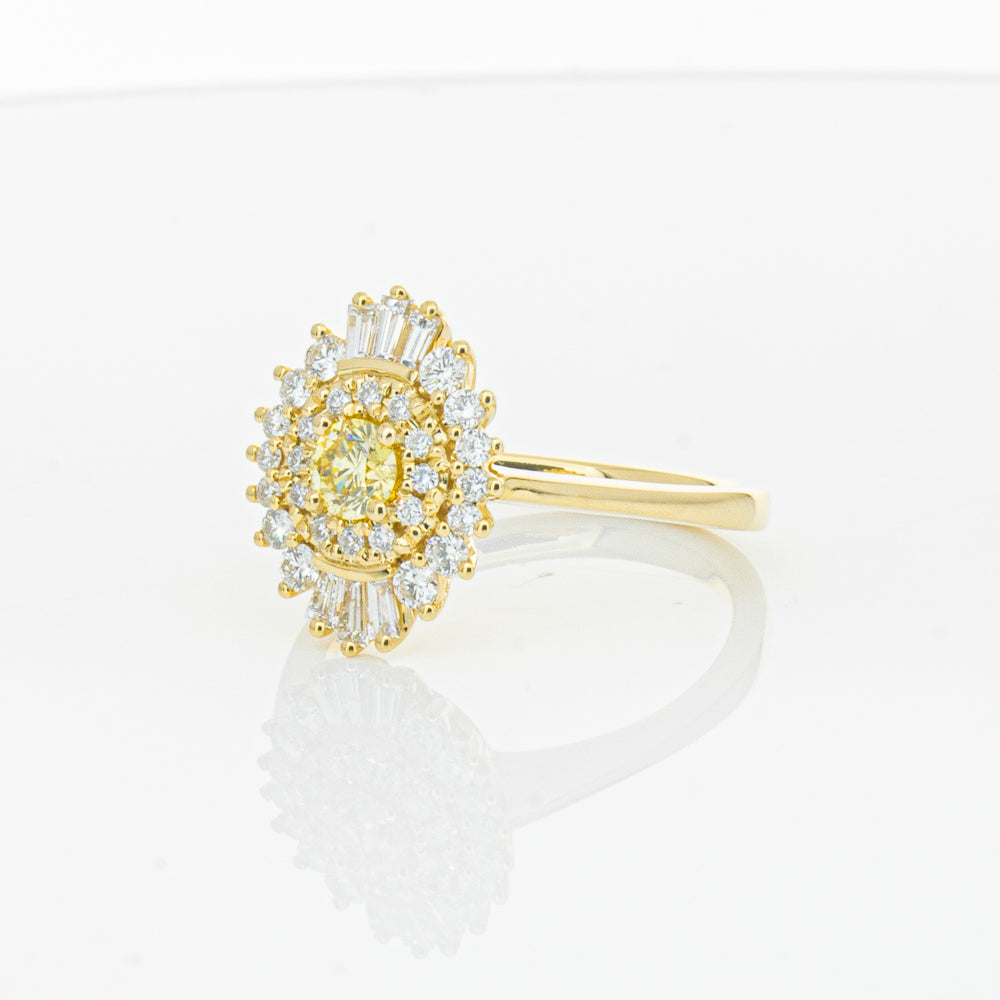 18ct Yellow Gold Yellow Diamond Ring