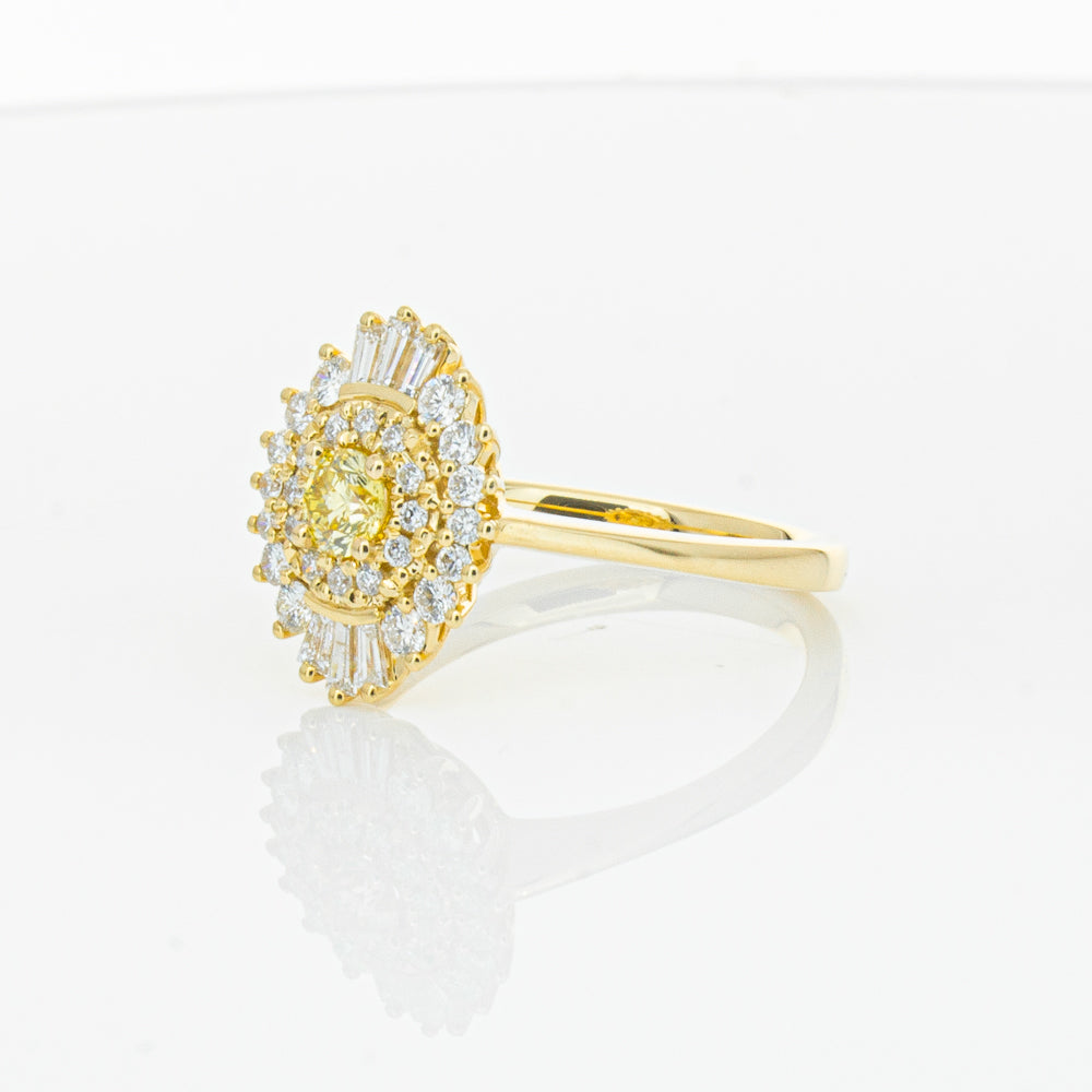 18ct Yellow Gold Yellow Diamond Ring