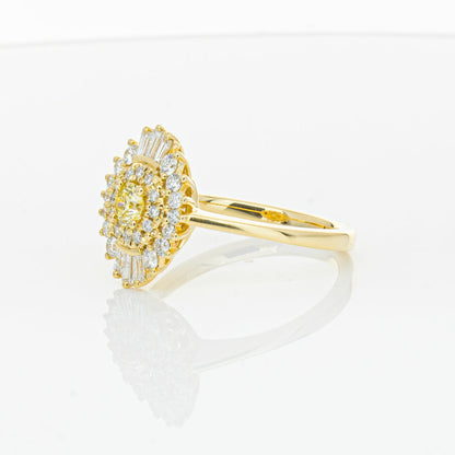 18ct Yellow Gold Yellow Diamond Ring