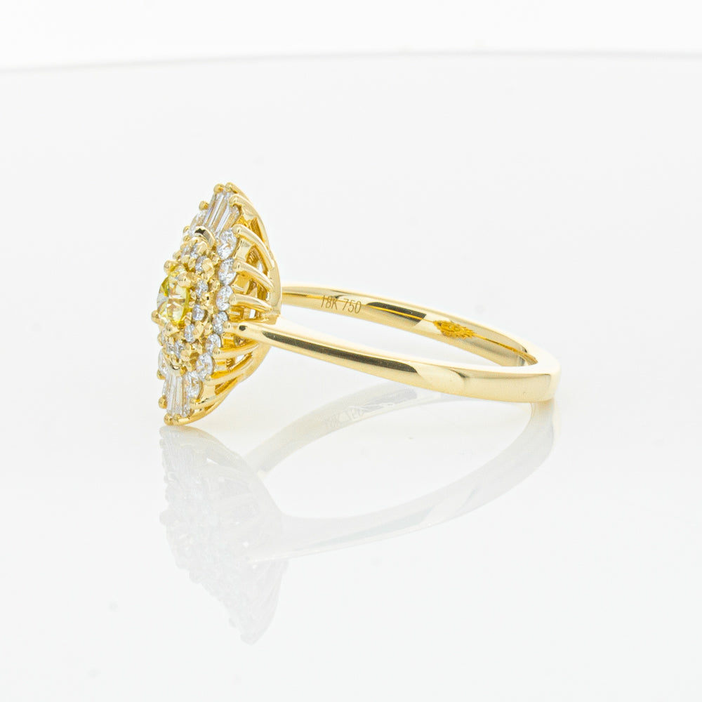 18ct Yellow Gold Yellow Diamond Ring