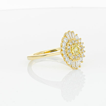 18ct Yellow Gold Yellow Diamond Ring