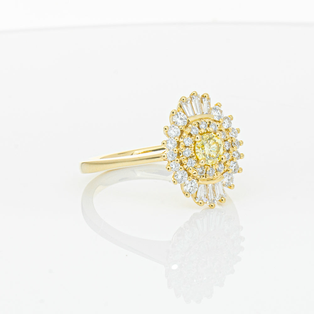 18ct Yellow Gold Yellow Diamond Ring