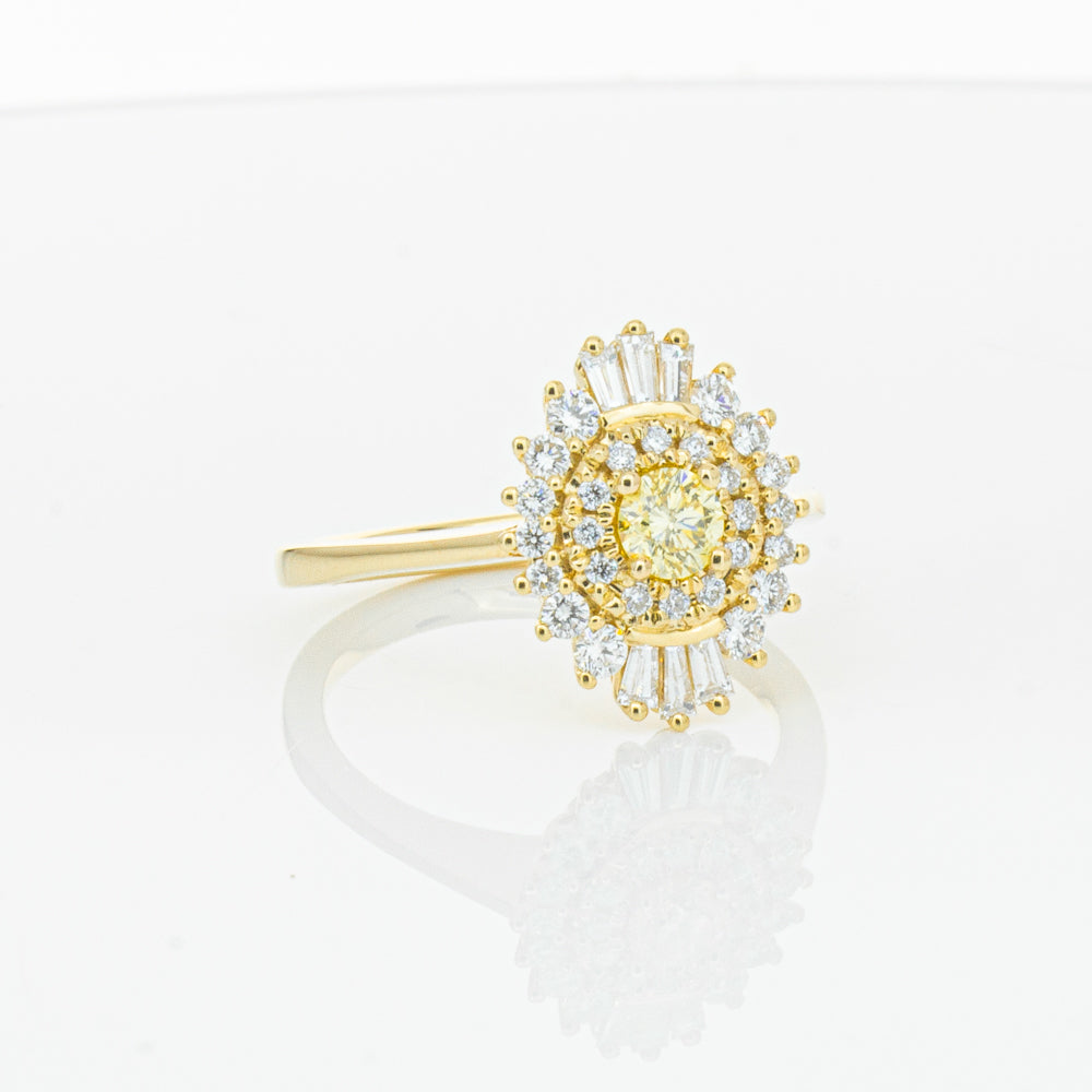 18ct Yellow Gold Yellow Diamond Ring