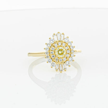 18ct Yellow Gold Yellow Diamond Ring