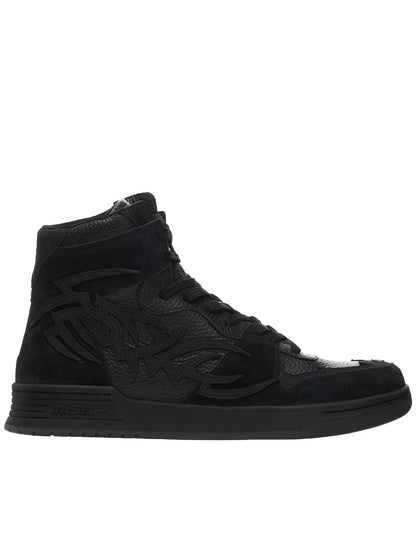 Suede High Top Sneakers (022BW409-BLACK)