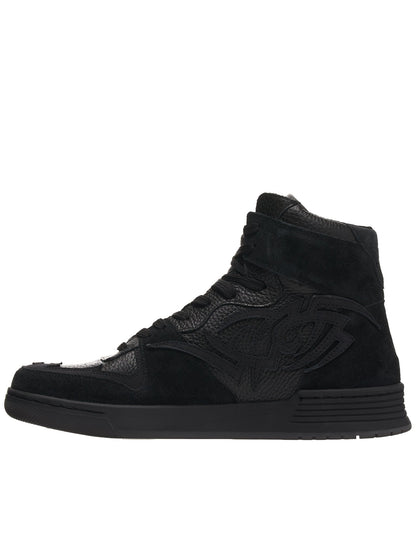 Suede High Top Sneakers (022BW409-BLACK)