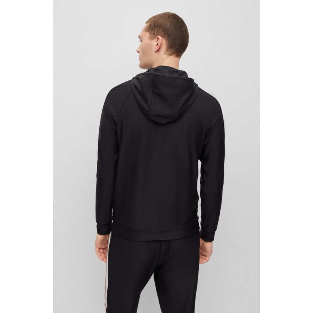 BOSS x Matteo Berrettini Zip-up hoodie in active-stretch jersey with logo