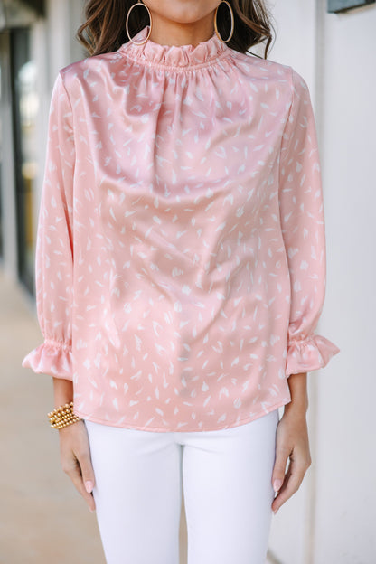 Tried and True Blush Pink Spotted Blouse