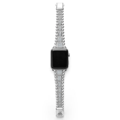 Smart Caviar Sterling Silver Full Diamond Watch Bracelet-42-49mm