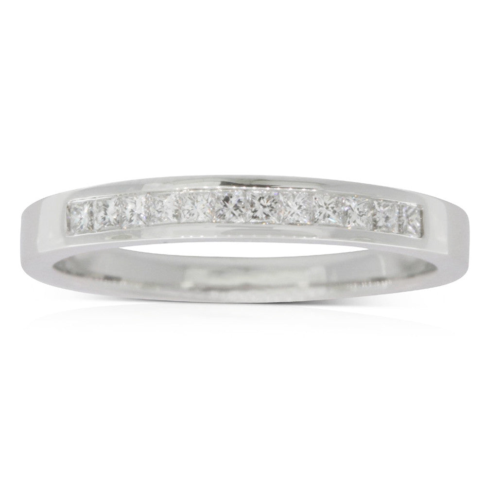 Platinum Princess Cut Diamond Band