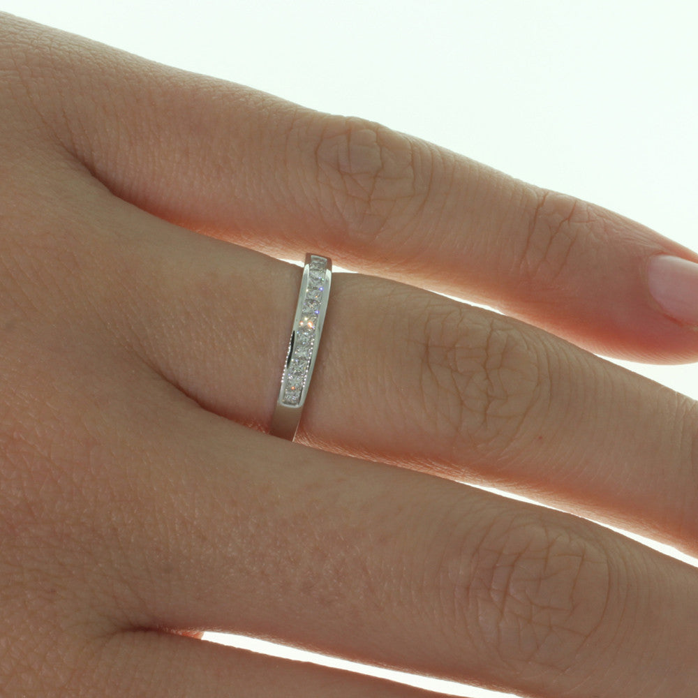 Platinum Princess Cut Diamond Band