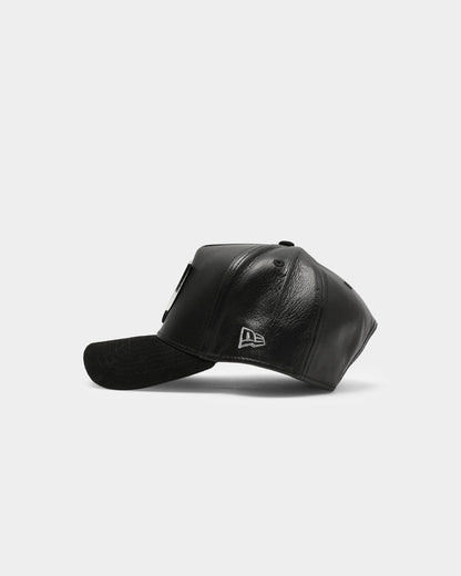 New Era Raiders Lamb Skin Suede Metal 9FORTY K-Frame Snapback Black/Silver