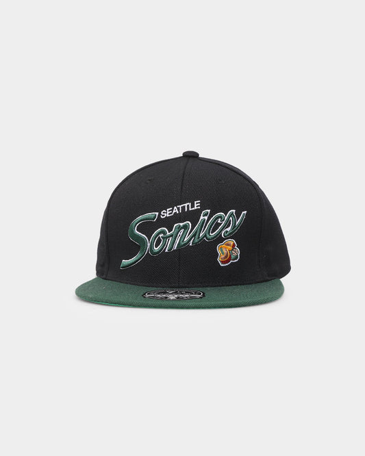 Mitchell & Ness Seattle Supersonics 'Team Script 2.0 Hardwood Classics' Fitted Black