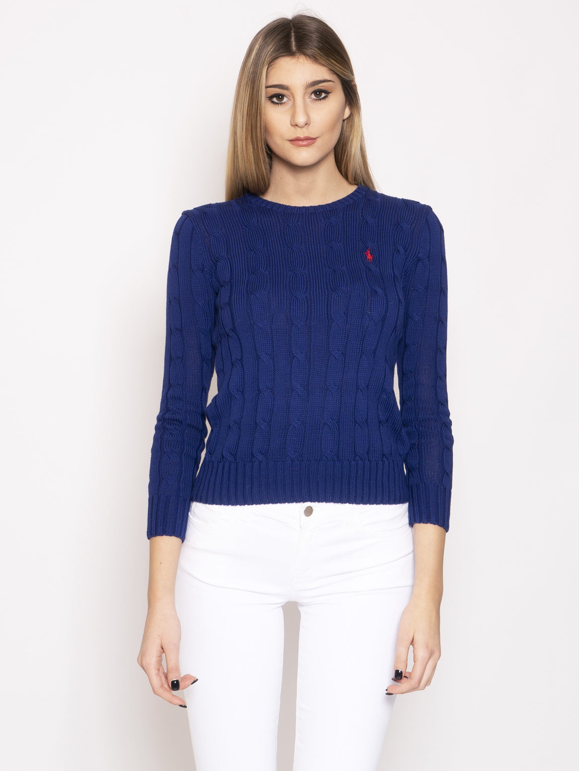 Maglia a Trecce Blu