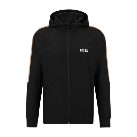 BOSS x Matteo Berrettini Zip-up hoodie in active-stretch jersey with logo