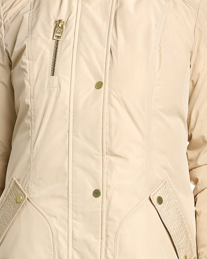 NB Series by Nicole Benisti Claremont Leather-Trim Down Coat