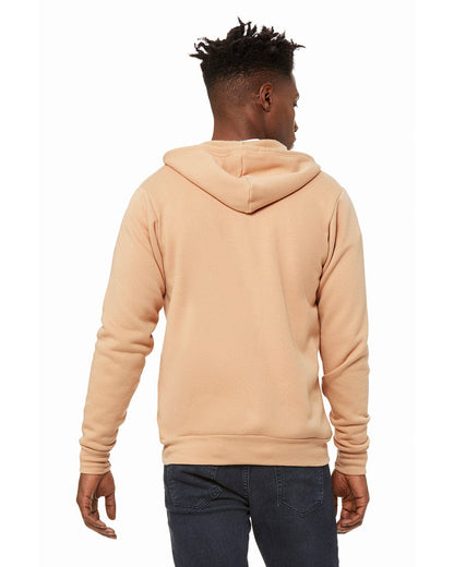 Bella+Canvas Unisex Poly-Cotton Fleece Full-Zip Hoodie | Hthr Sand Dune