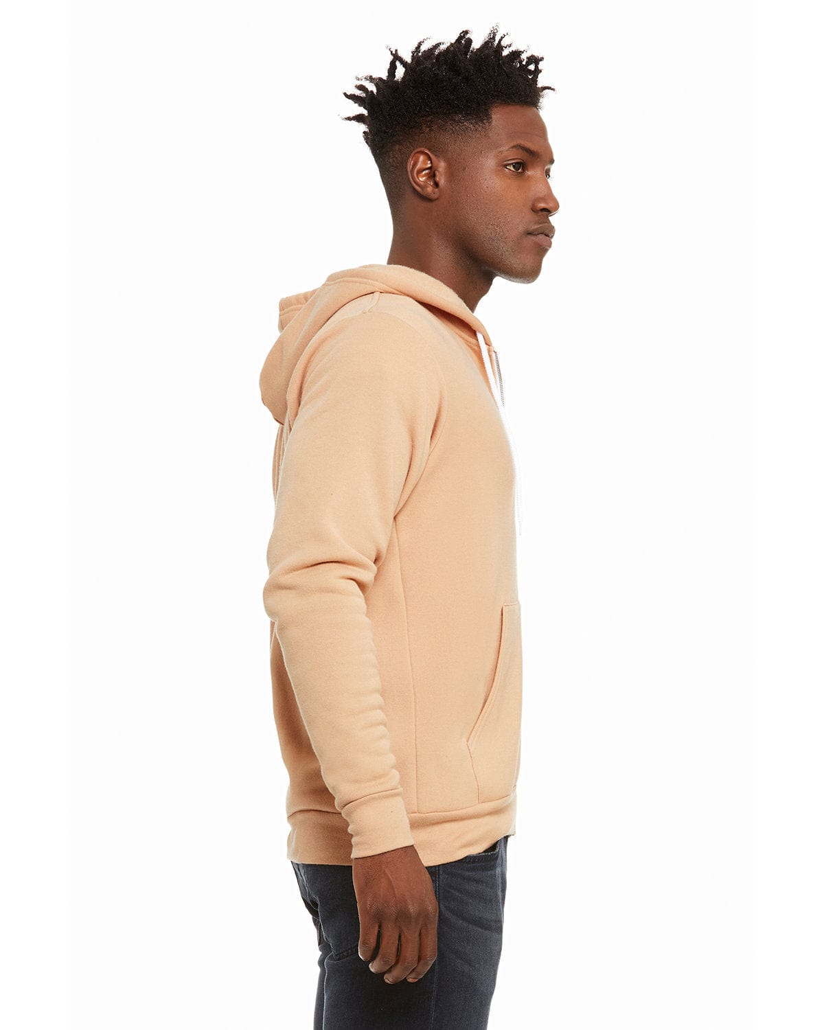 Bella+Canvas Unisex Poly-Cotton Fleece Full-Zip Hoodie | Hthr Sand Dune