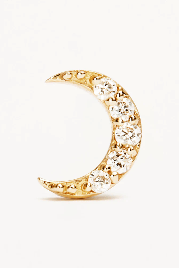 14k Solid Gold Diamond Evening Sky Earring