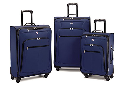 American Tourister 64590 AT Pop Plus Suitcase, 3 Piece Set (One Size, Navy)