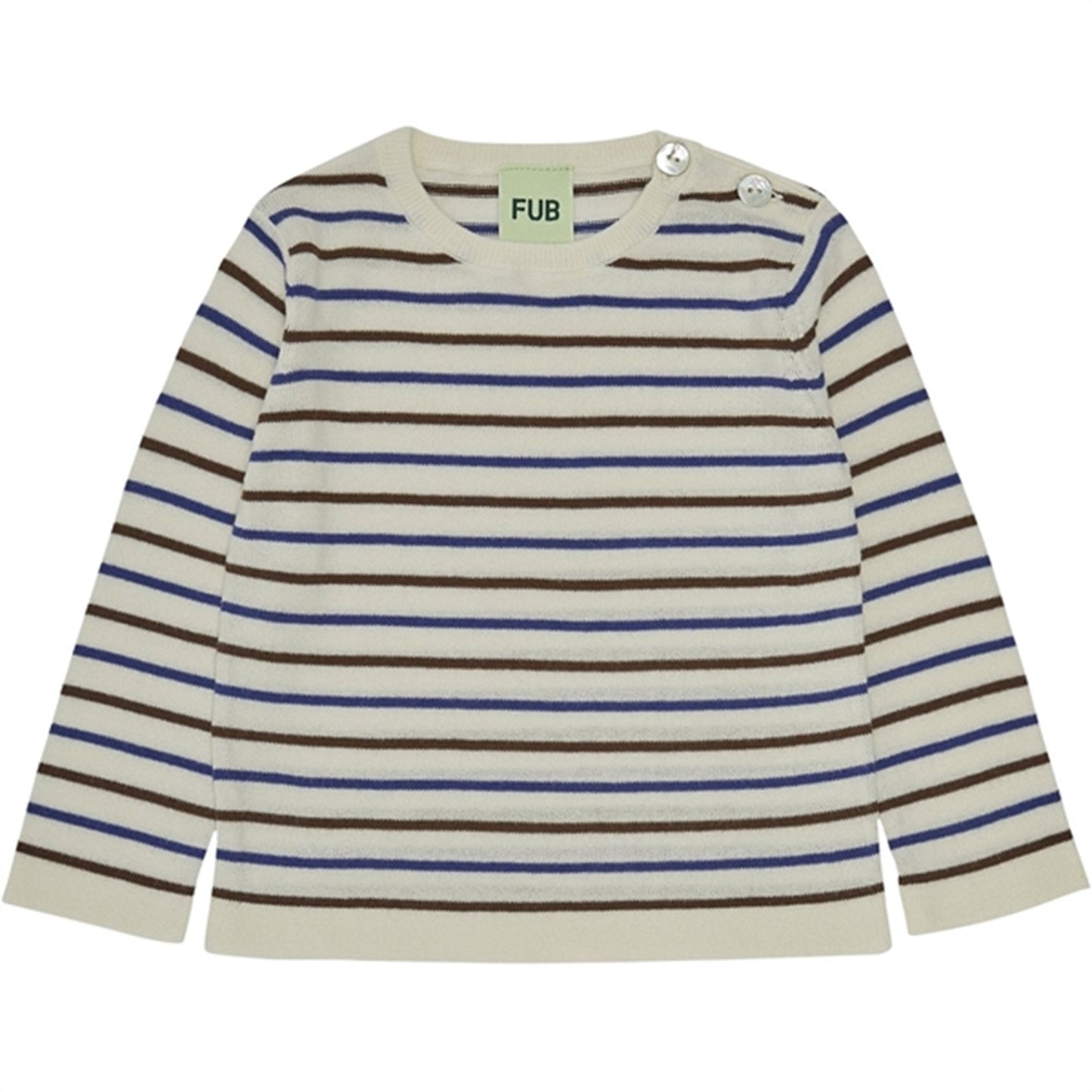 FUB Baby Contrast Striped Blouse Ecru/Cobolt/Maroon