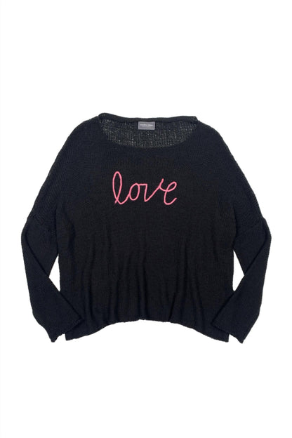 Key West Love Crew Sweater In Black/cherry Pastille