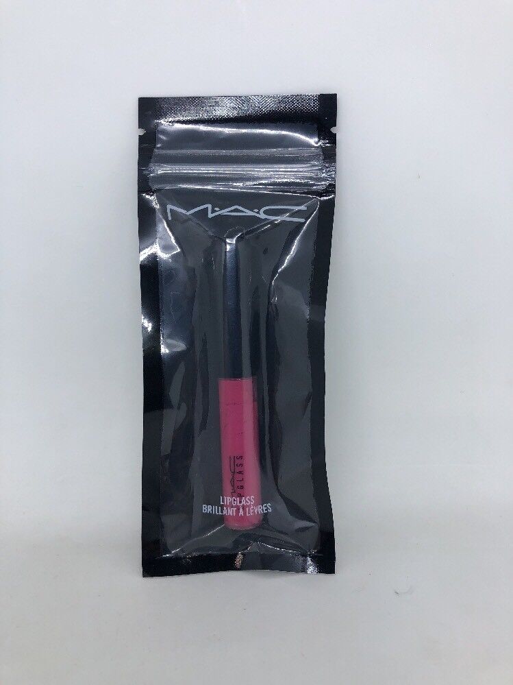 MAC Lip Glass Lipgloss RARING TO GO (bright fuchsia) .08oz/2.4g Travel Size NEW!