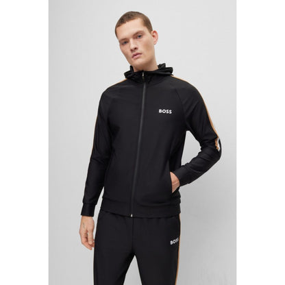 BOSS x Matteo Berrettini Zip-up hoodie in active-stretch jersey with logo