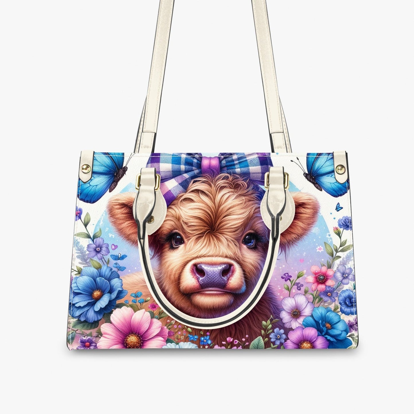 Women's Tote Bag - Long Strap - Highland Cow