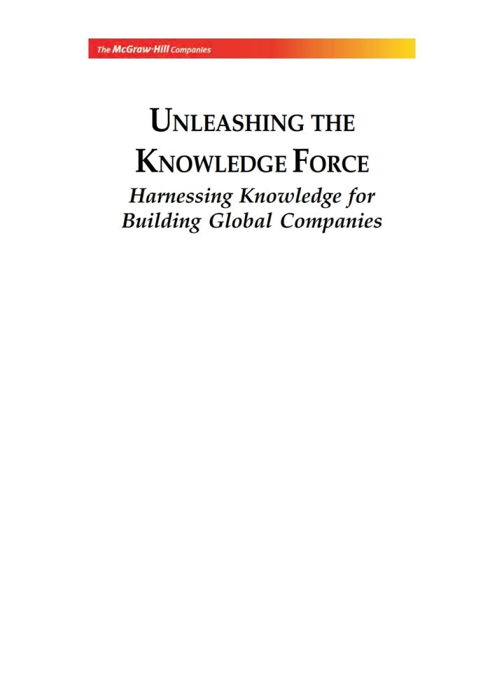 Unleashing the Knowledge Force PDF E-book :