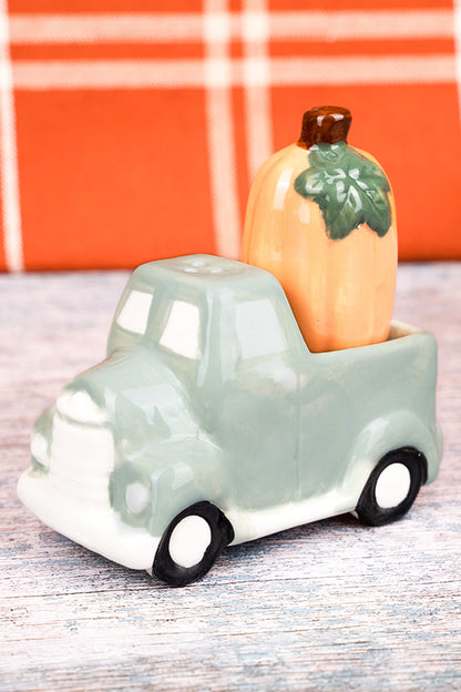 Pumpkin Harvest Truck Salt & Pepper Shaker Set