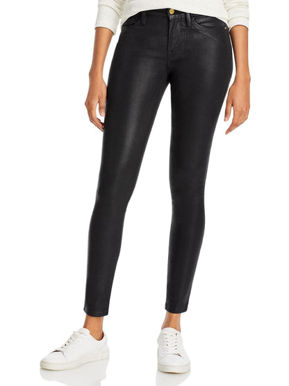 Jeanne Womens Mid-Rise Coated Skinny Jeans