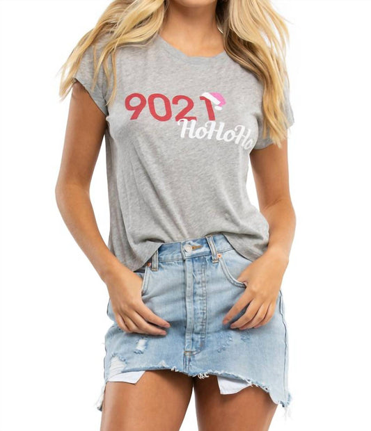 9021 Ho Ho Ho Tee In Heather Grey