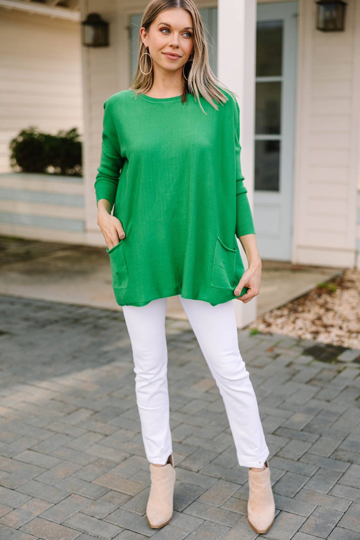 Loving My Life Kelly Green Pocket Tunic