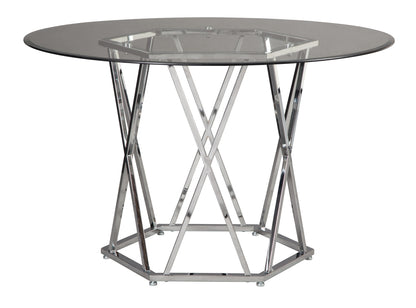 Madanere White/Chrome 5-Piece Round Dining Set