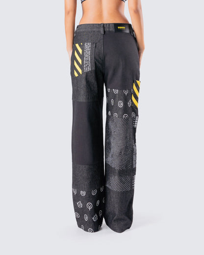 Jacko Printed Patchwork Pants