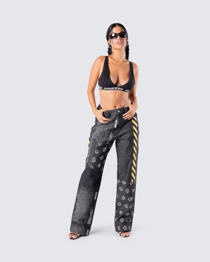 Jacko Printed Patchwork Pants