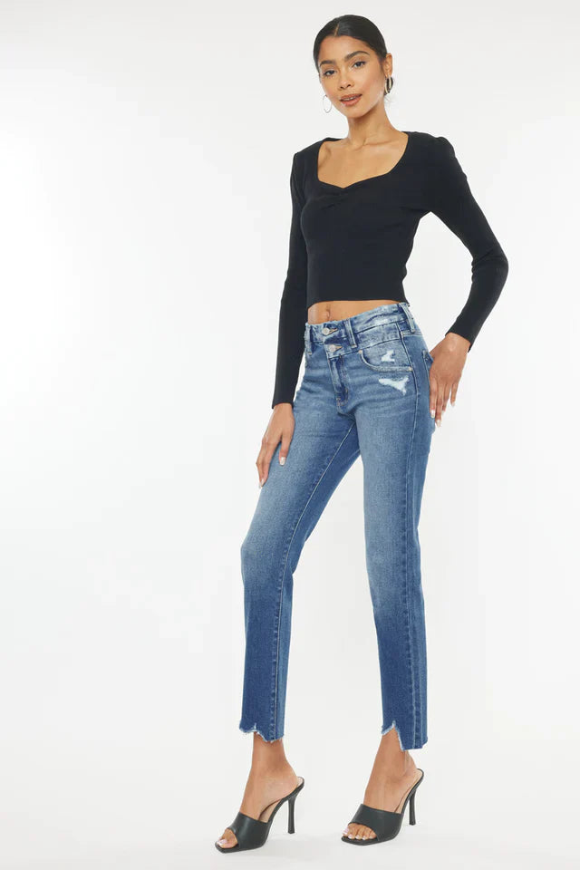 Kancan High Rise Slim Straight Leg Jeans