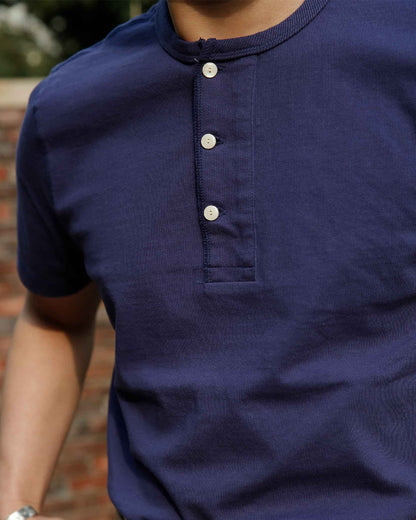 US Solid Color Henley Tee