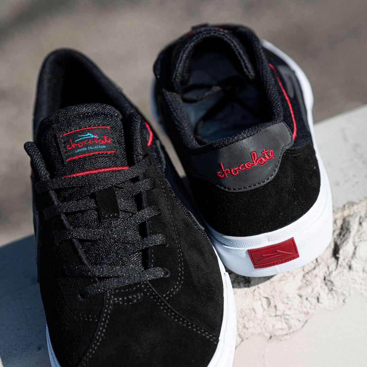 Lakai Flaco II - (Chocolate) Black Red Suede