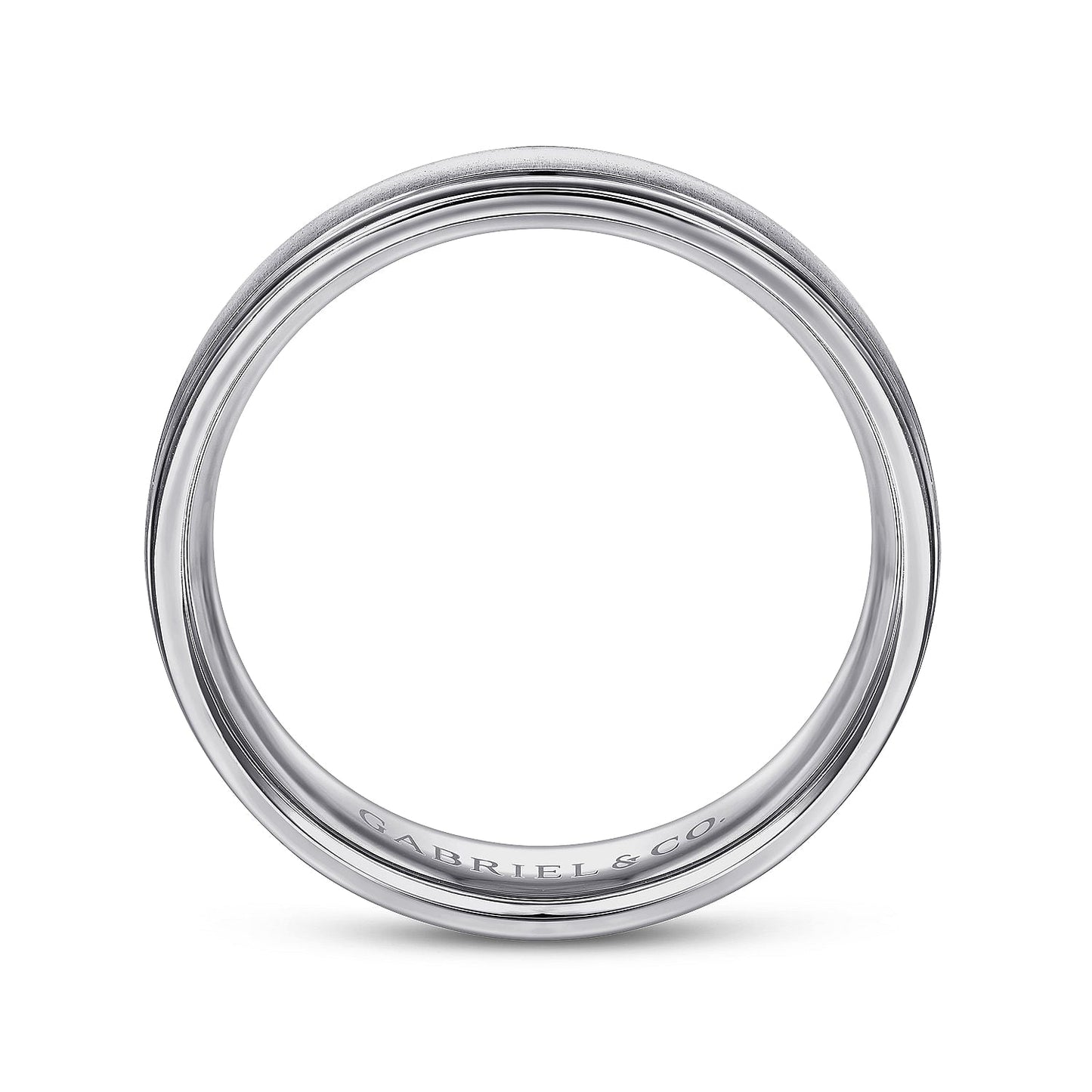 14K White Gold 6mm - Men's Wedding Band in Sandblast Finish