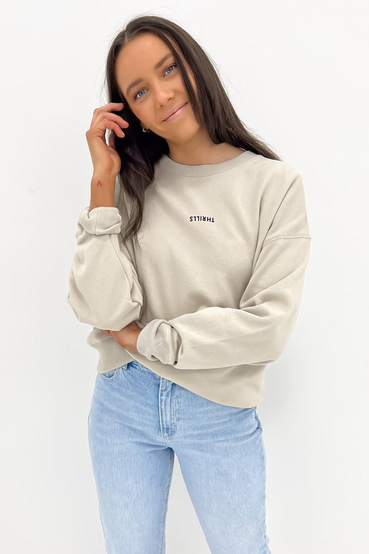 Minimal Thrills Slouch Crew Oatmeal