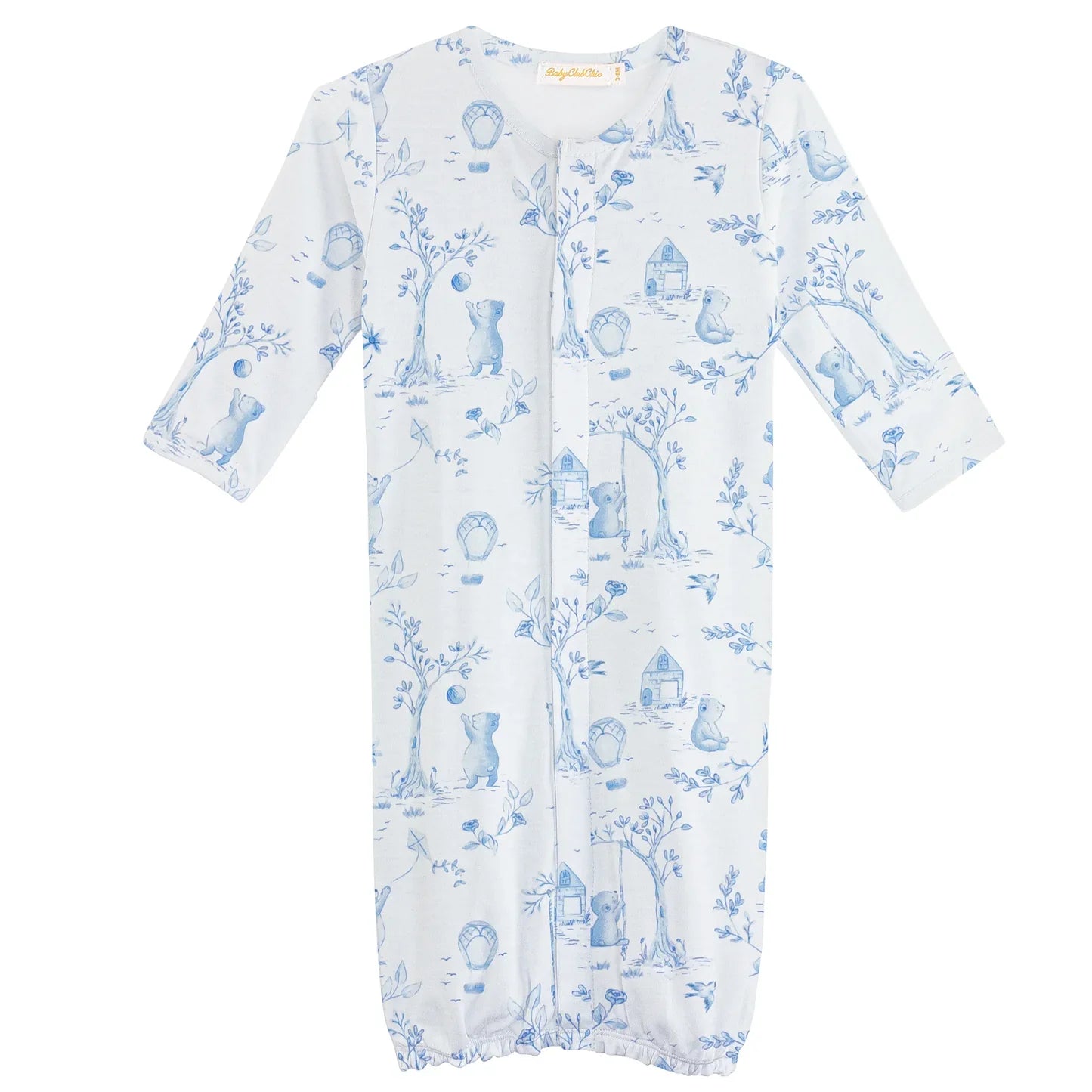 Baby Club Chic Converter Gown Toile De Jouy Blue - NB