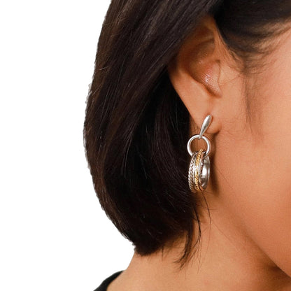 Ori Tao Bijoux Triple Textured Hoop Post Earrings