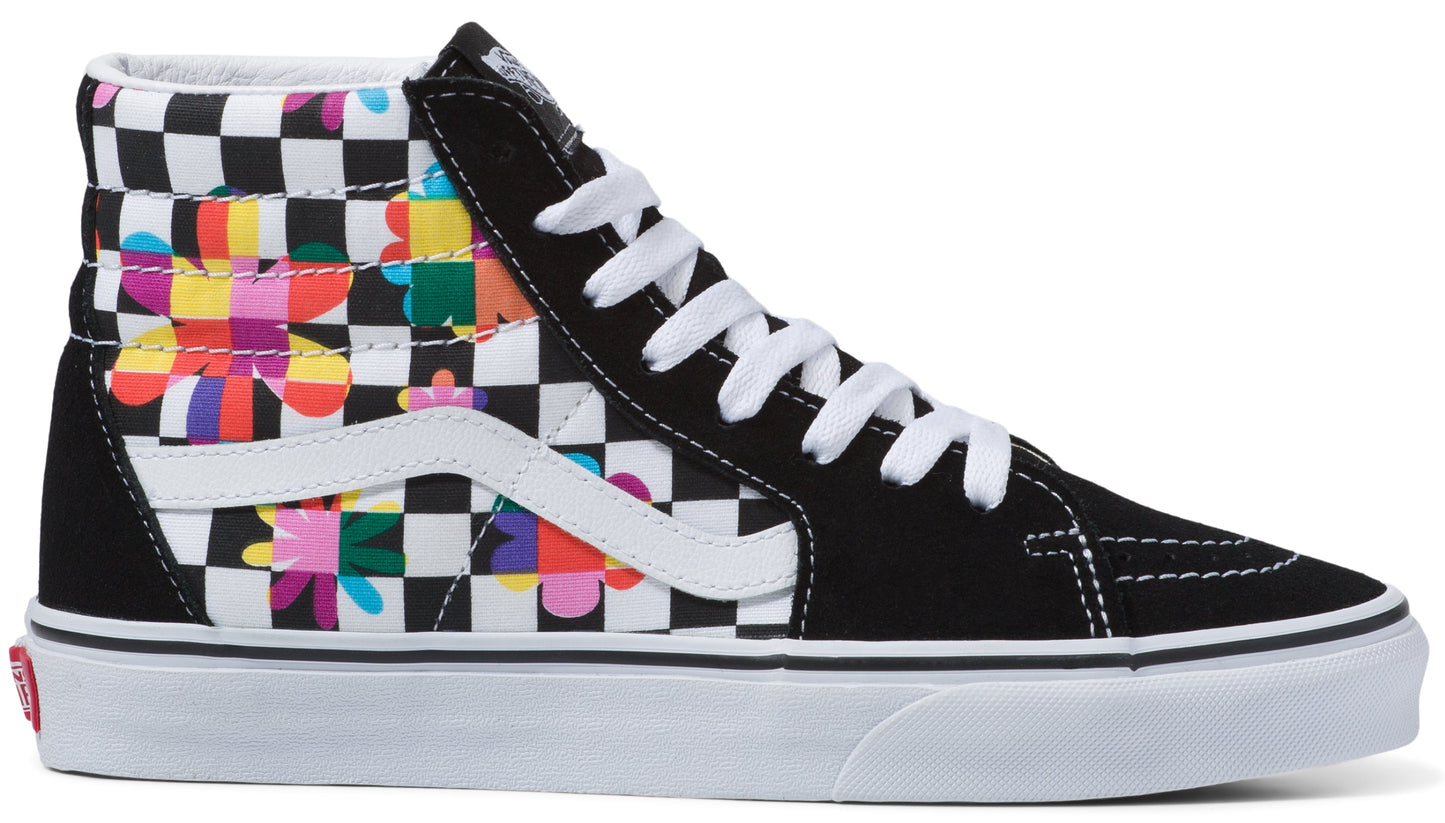 Vans Sk8-Hi Floral Checkerboard Black/True White